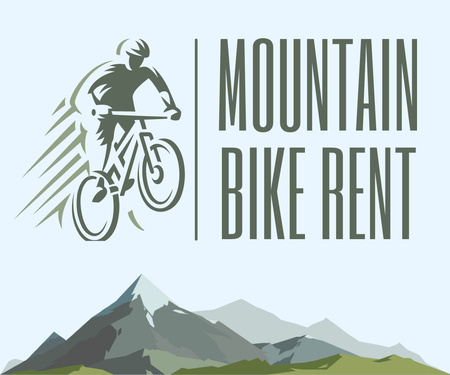 Ontwerpsjabloon van Large Rectangle van Mountainbikes huren voor extreme tochten