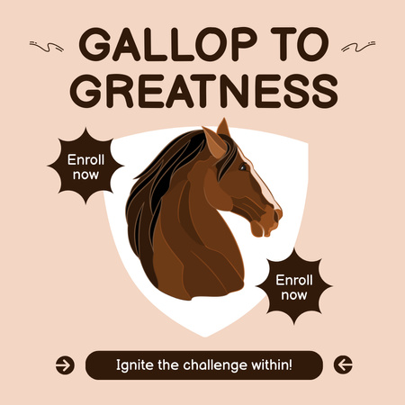 Template di design Sfida al galoppo con cavalli d'élite Instagram AD