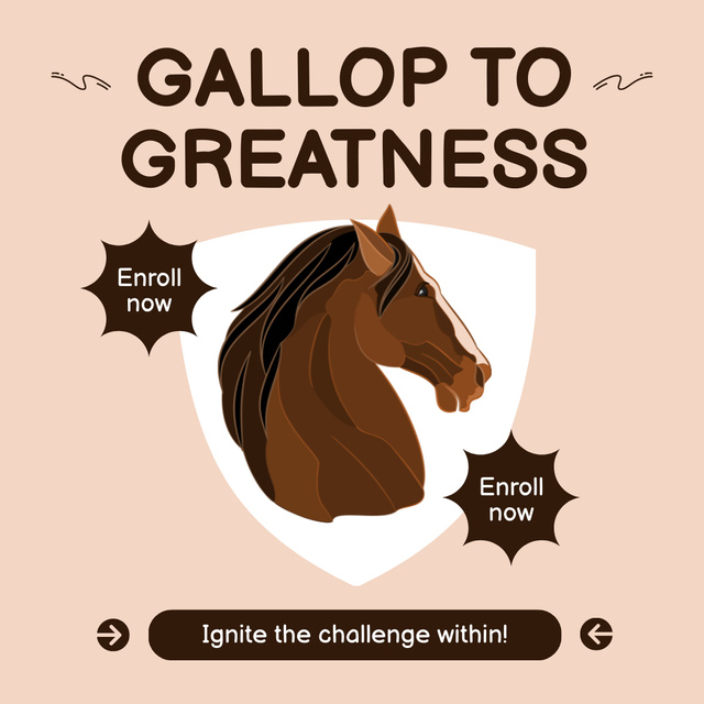 Gallop Challenge with Elite Horses Instagram ADデザインテンプレート