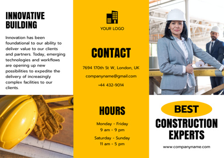 Anúncio de serviços profissionais de construção Brochure Modelo de Design