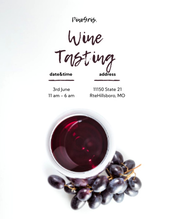 Wine Tasting Announcement Invitation 13.9x10.7cm Design Template