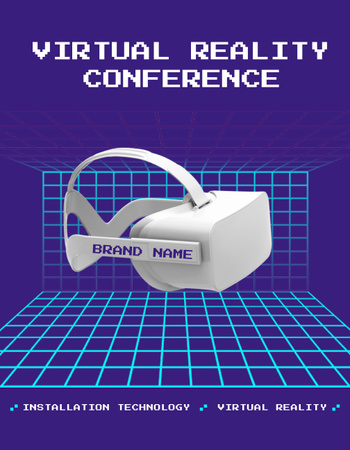 Virtual Reality Conference Announcement T-Shirt Tasarım Şablonu