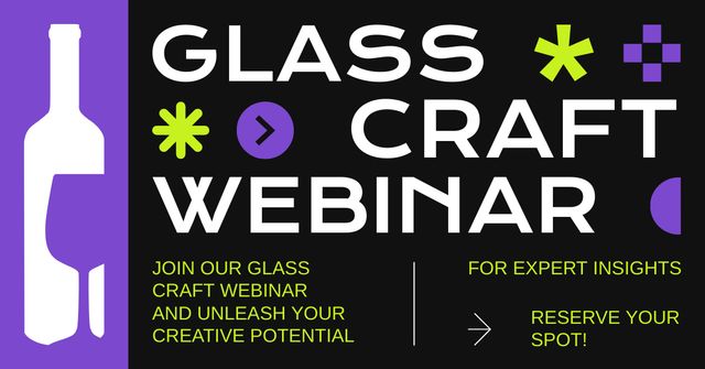 Glassware Craft Webinar Ad Facebook AD Πρότυπο σχεδίασης