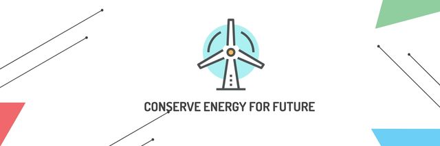 Conserve Energy Wind Turbine Icon Twitter Design Template