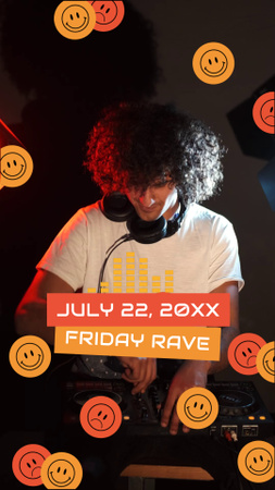 Designvorlage Freitags-Rave-Event mit Mixed-Race-DJ für TikTok Video