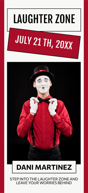 Plantilla de diseño de Comedy Show Promo with Man performing Pantomime Snapchat Moment Filter 