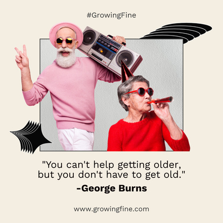 Inspiráló bölcsesség az öregedésről és a viselkedésről Instagram tervezősablon
