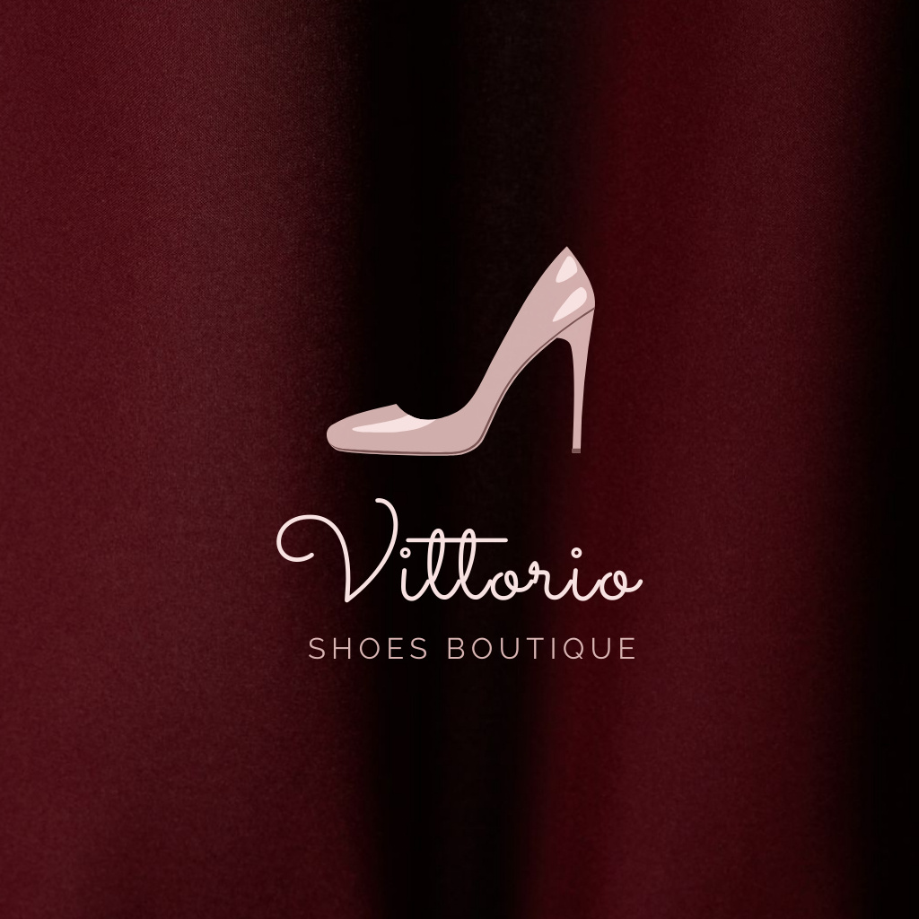 Fashion Ad with Luxury Shoe Logo Design Template