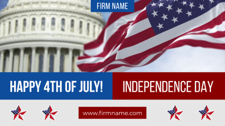 Template di design felice giorno dell'indipendenza con bandiera americana Full HD video