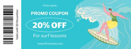 Designvorlage Surfing Lessons Offer with Discount für Coupon