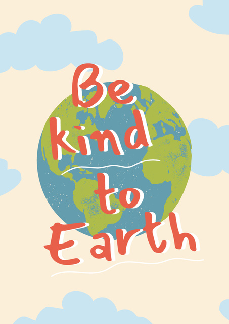 Platilla de diseño Planet Care Awareness with Illustration of Earth Poster A3