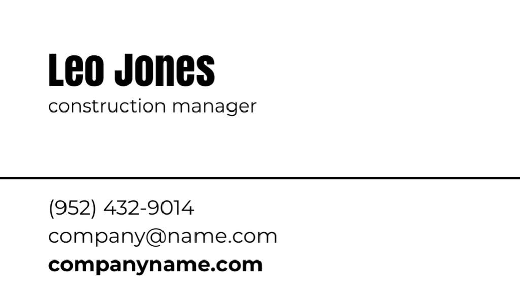 Trusted Construction Manager Services Business Card US Design Template