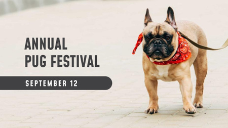 French Bulldog on street FB event cover Design Template