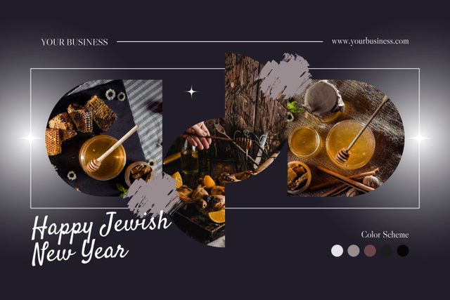 Jewish Holiday Rosh Hashanah  Mood Board – шаблон для дизайна