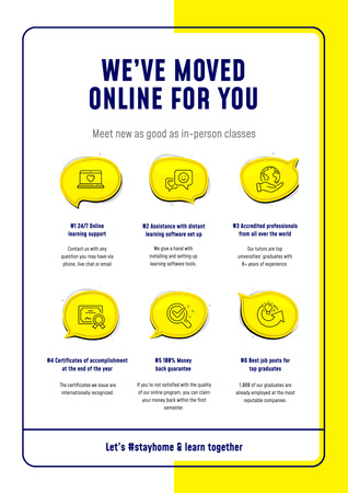 Platilla de diseño Online Education Courses Benefits Poster