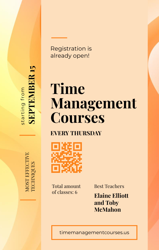 Szablon projektu Time Management Courses With Blurred Pattern Invitation 4.6x7.2in
