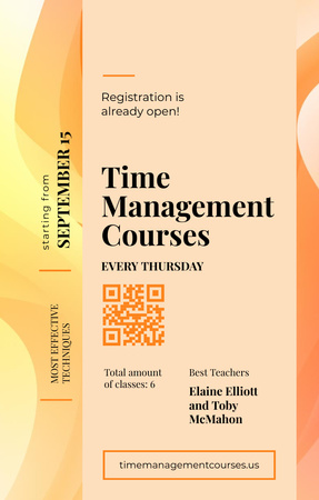 Time Management Courses With Blurred Pattern Invitation 4.6x7.2in Design Template