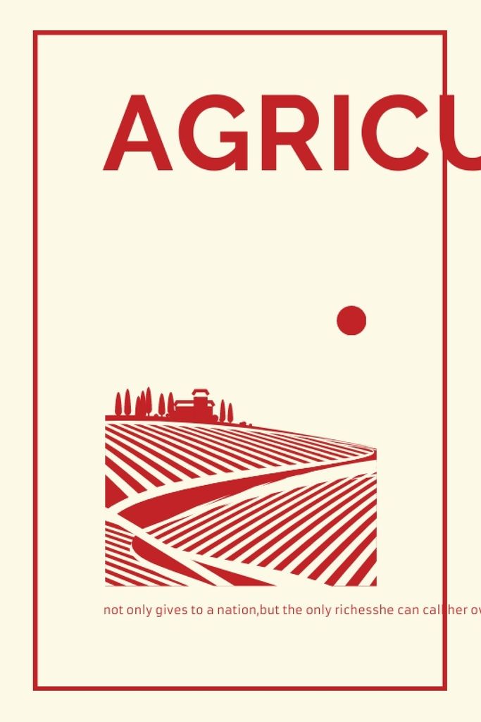 Agriculture company Ad Red Farmland Landscape Tumblr Design Template