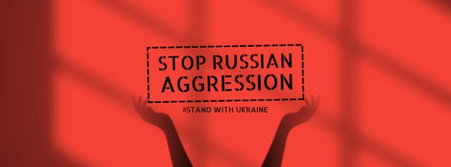 Plantilla de diseño de Stop Russian Aggression Facebook cover 