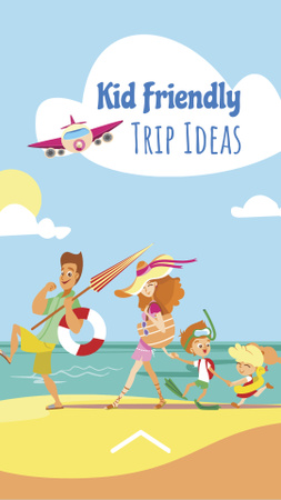 vanhemmat, joiden lapset matkustavat merelle Instagram Story Design Template