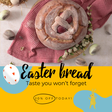 Tasteful Bread For Easter With Discount Animated Post Design Template