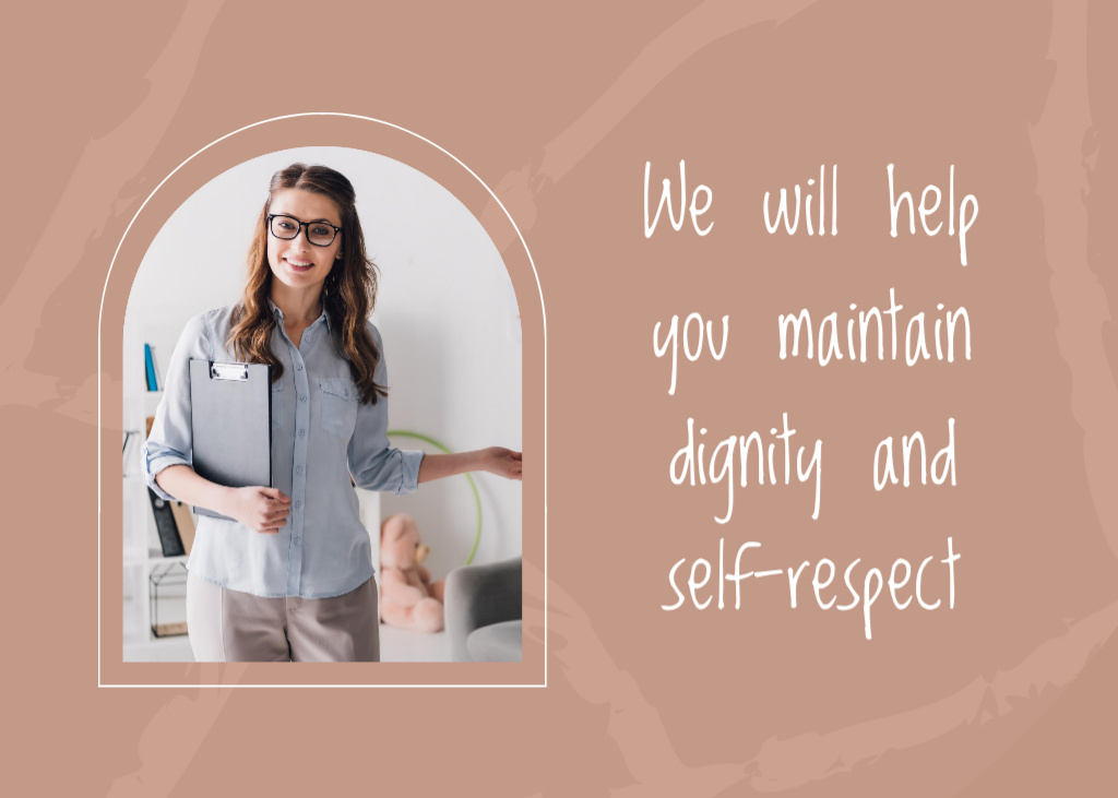 Self Respect Course Ad with Offer of Help Postcard 5x7in Design Template