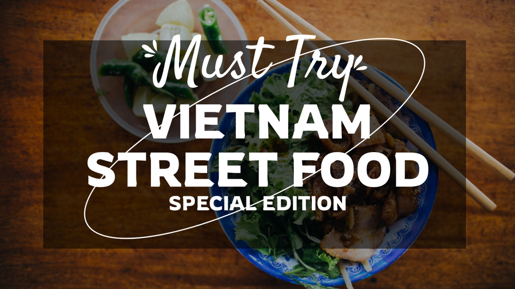 Vietnam Street Food Ad Youtube Thumbnail Modelo de Design