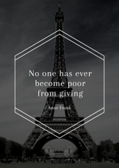 Charity Quote With Eiffel Tower View
