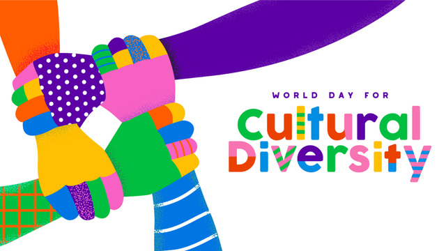 World Day for Cultural Diversity Bright Announcement Zoom Background Πρότυπο σχεδίασης