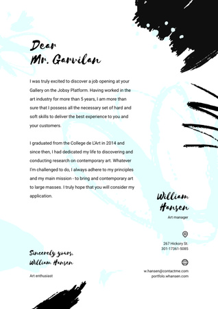 Plantilla de diseño de Professional Designer Motivation Letter Letterhead 