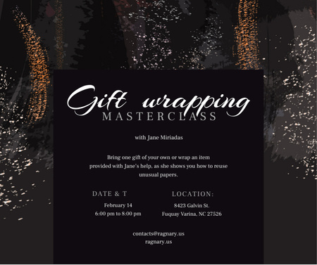Gift wrapping workshop Promotion on paint background Facebook Design Template
