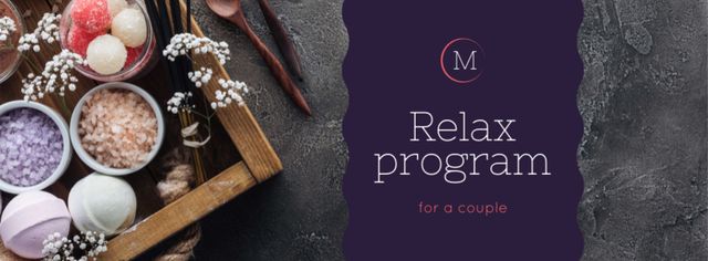 Relax Program for Couple Offer Facebook cover Πρότυπο σχεδίασης