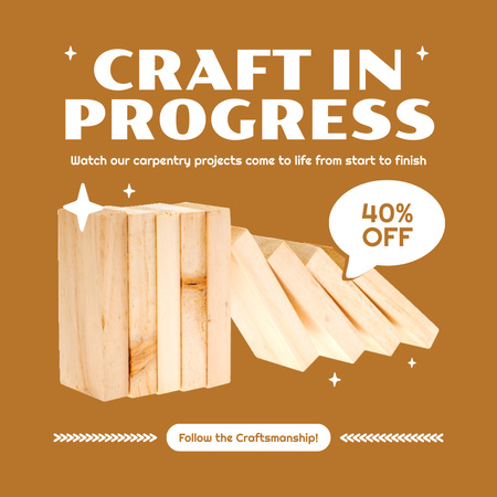 Awesome Carpentry Projects And Service With Discounts Offer Animated Post Design Template