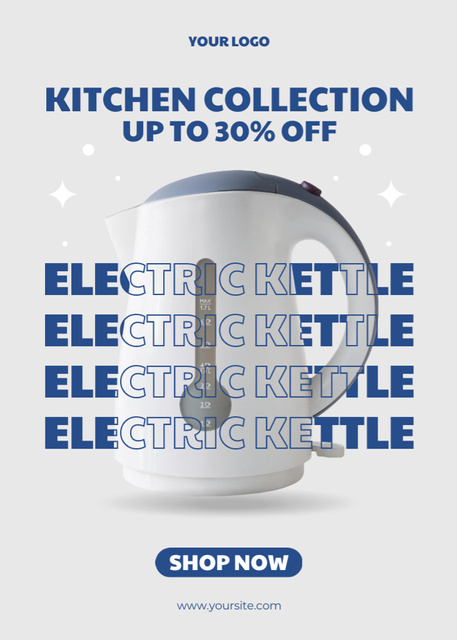 Electric Kettles Sale Offer Flayer – шаблон для дизайну