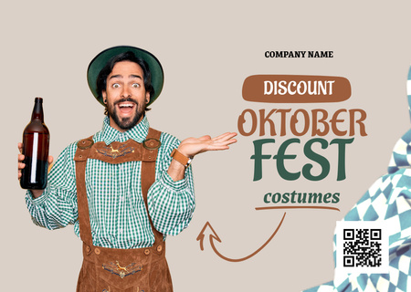 Template di design Pubblicità dei costumi dell'Oktoberfest Card