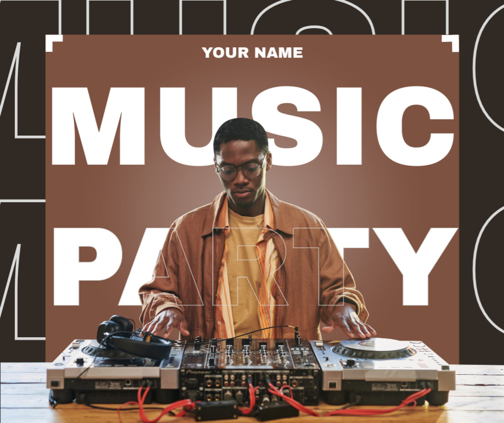 Exquisite DJ Music Party Promotion Facebook Design Template