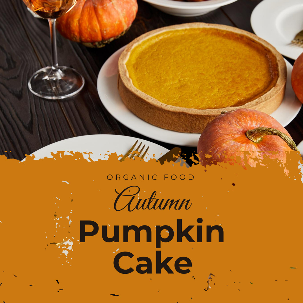 Ontwerpsjabloon van Instagram van Autumn Pumpkin Cake Offer