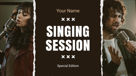 Anúncio da sessão de canto com cantores Youtube Thumbnail Modelo de Design