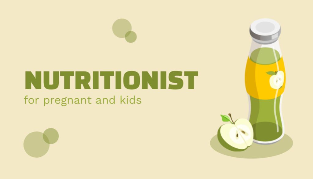Attentive Dietitian Services Offer For Pregnant And Kids Business Card US – шаблон для дизайну