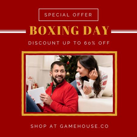 Special Offer of Boxing Day Discounts Animated Post Design Template
