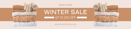 Winter Sale of Warm Clothes Ebay Store Billboard Design Template