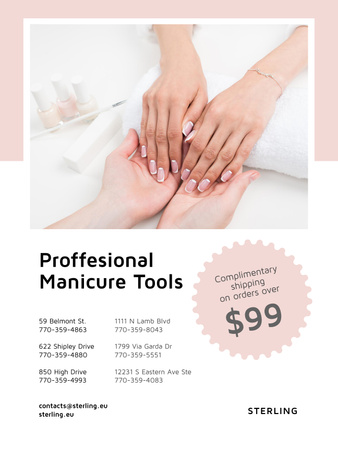 Manicure Tools Sale Poster US Tasarım Şablonu