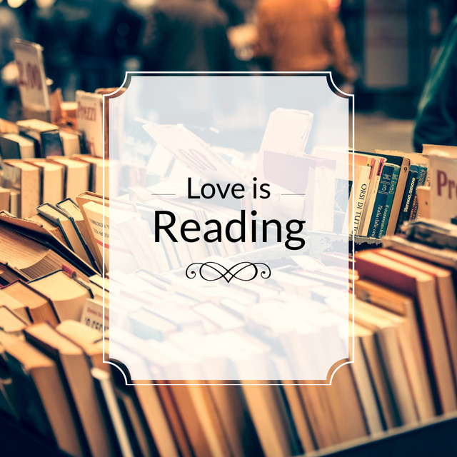 Quote about reading with Bookstore Instagram tervezősablon