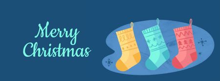 Elves in Christmas socks Facebook Video cover Design Template