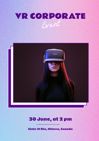 Plantilla de diseño de Virtual Corporate Event Announcement Poster 