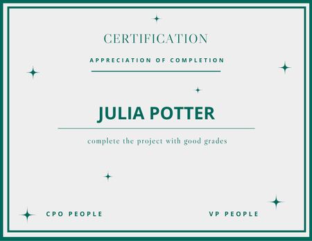Certificate - Of Completion Certificateデザインテンプレート