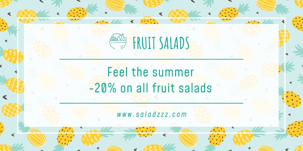 Fruit salads sale Twitter Design Template