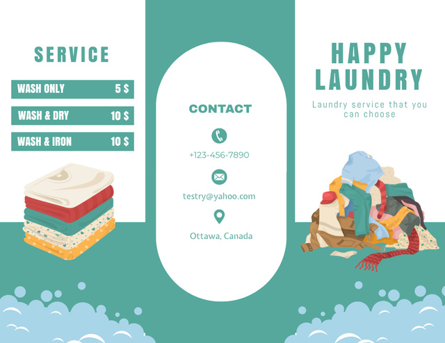 Modèle de visuel Price Offer for Laundry Services - Brochure 8.5x11in