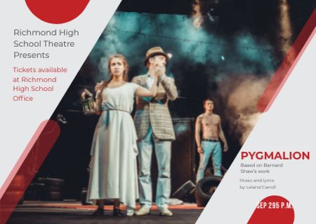 Ontwerpsjabloon van Card van Theater Invitation with Actors in Pygmalion Performance