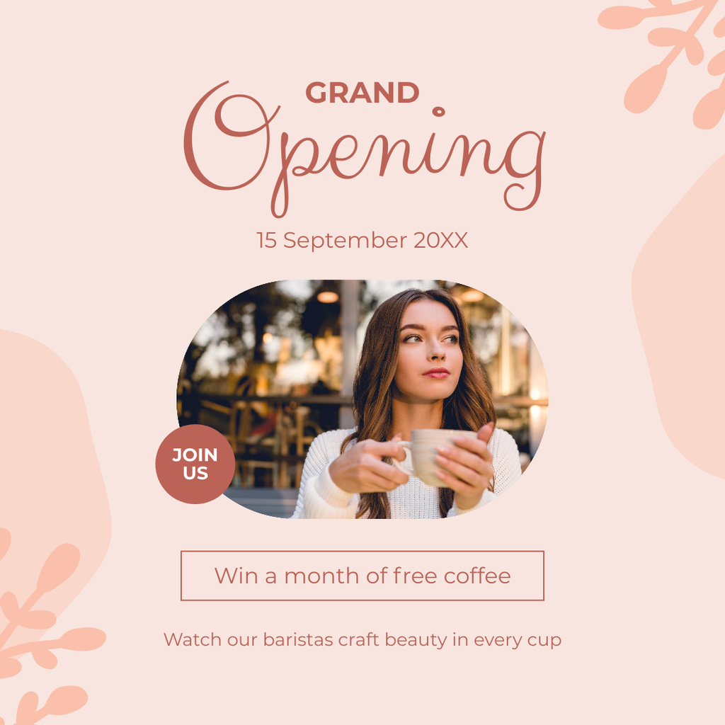 Assorted Cafe Opening With Raffle Instagram ADデザインテンプレート